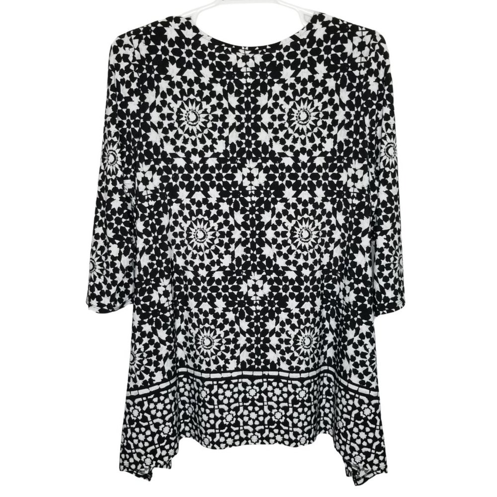 Ruby Rd Size 1x Tunic Stretch Kaleidoscope Turquo… - image 3